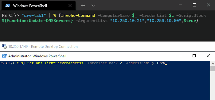Updating DNS servers with PowerShell